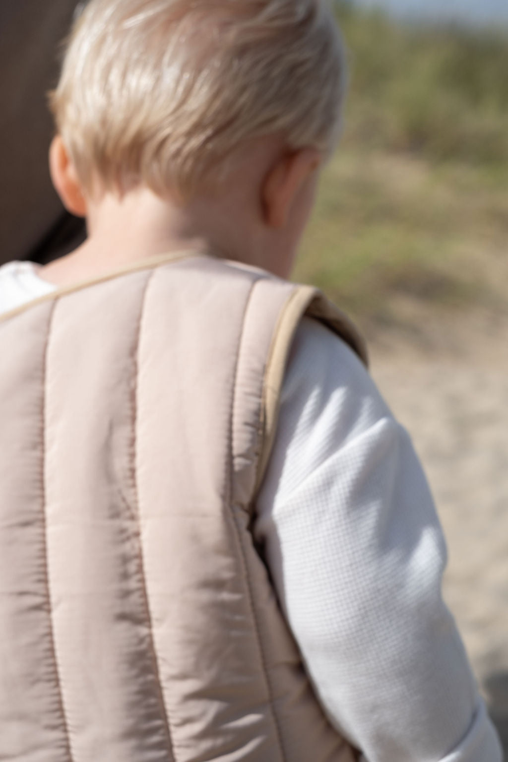 Quilted Gilet in Sand