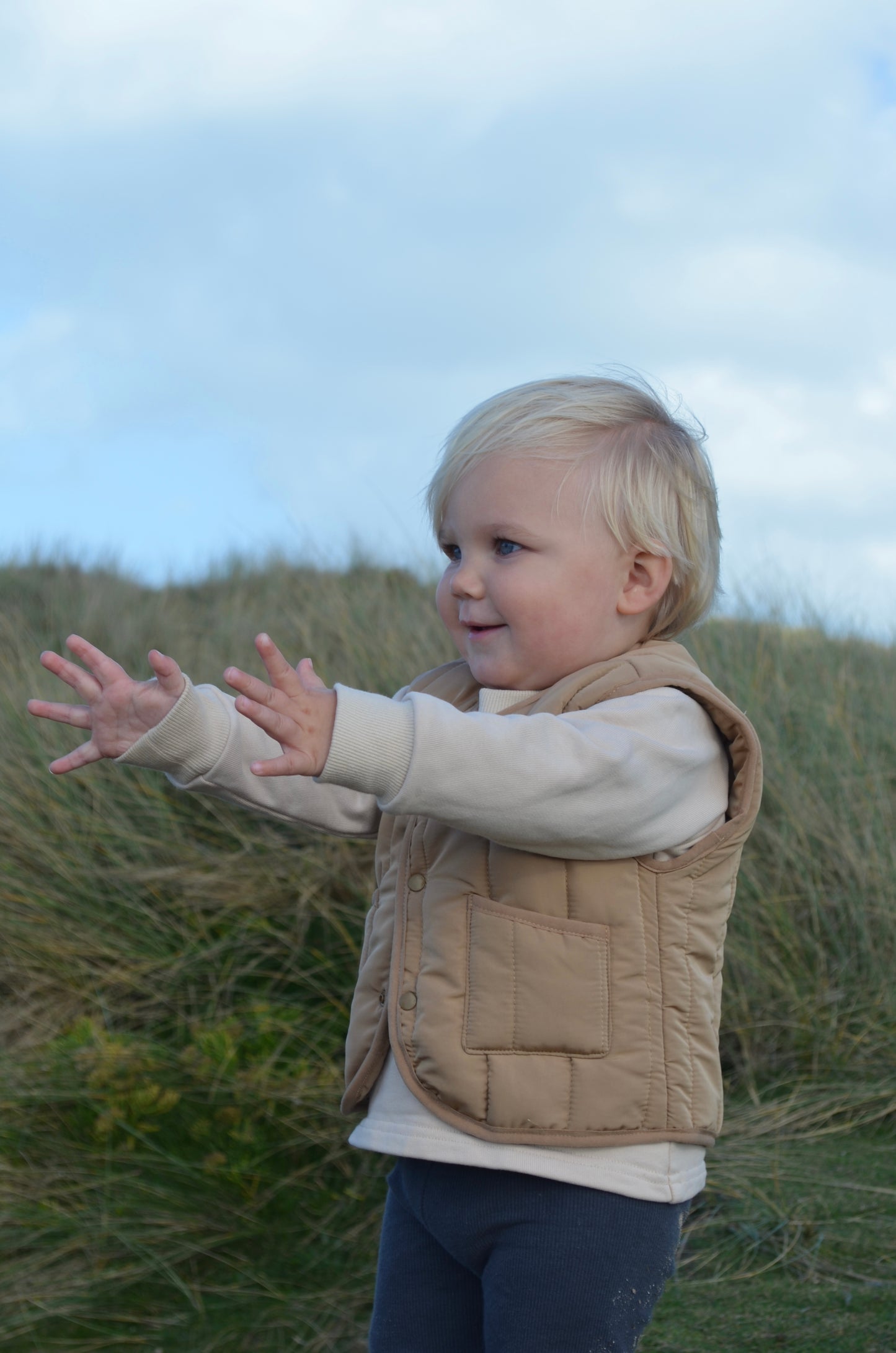 Quilted Gilet in Acorn
