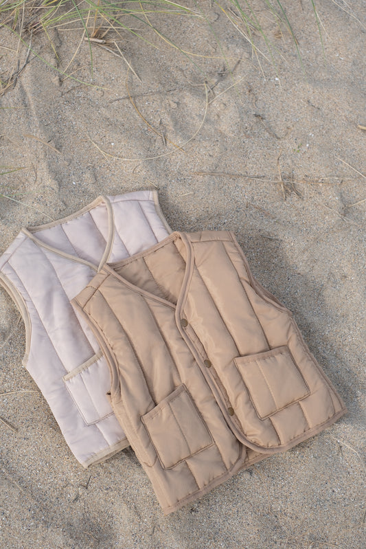 Quilted Gilet in Acorn