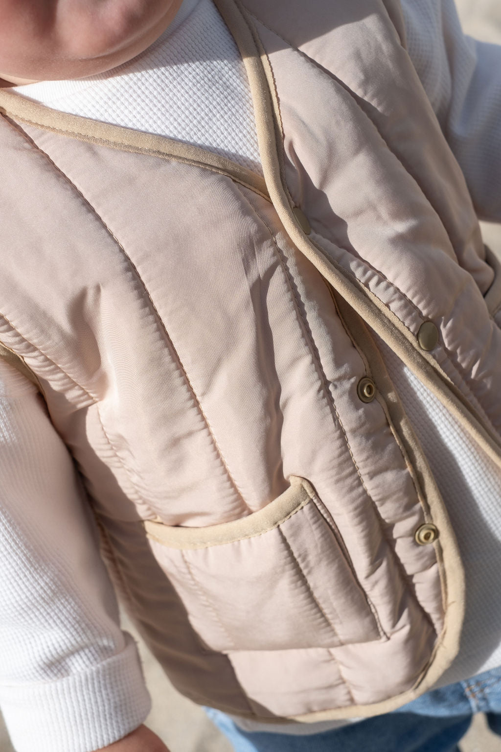 Quilted Gilet in Sand