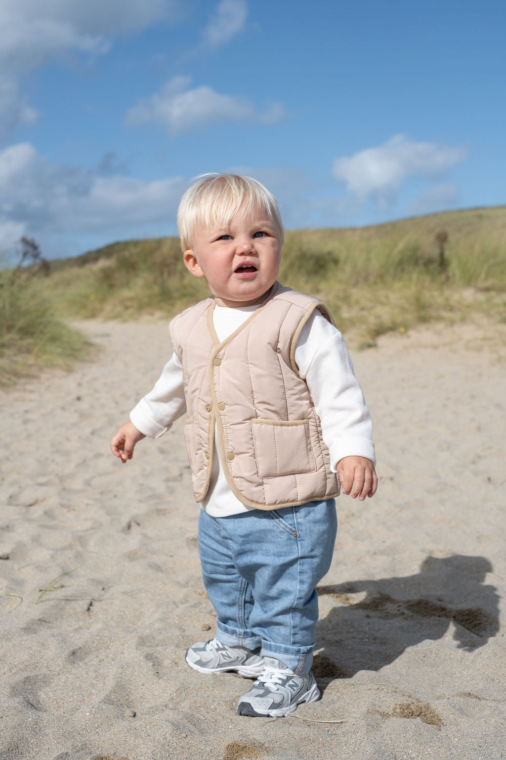 Quilted Gilet in Sand