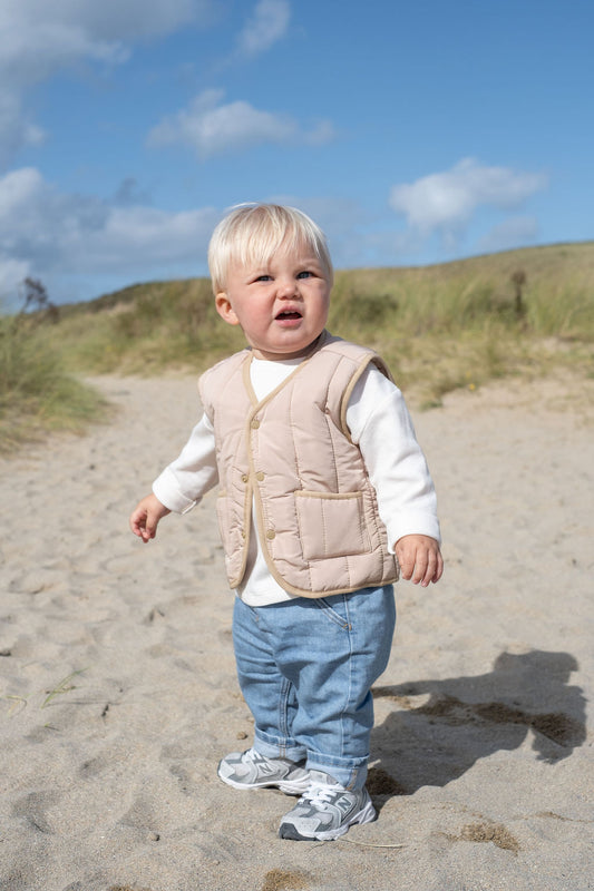 Quilted Gilet in Sand