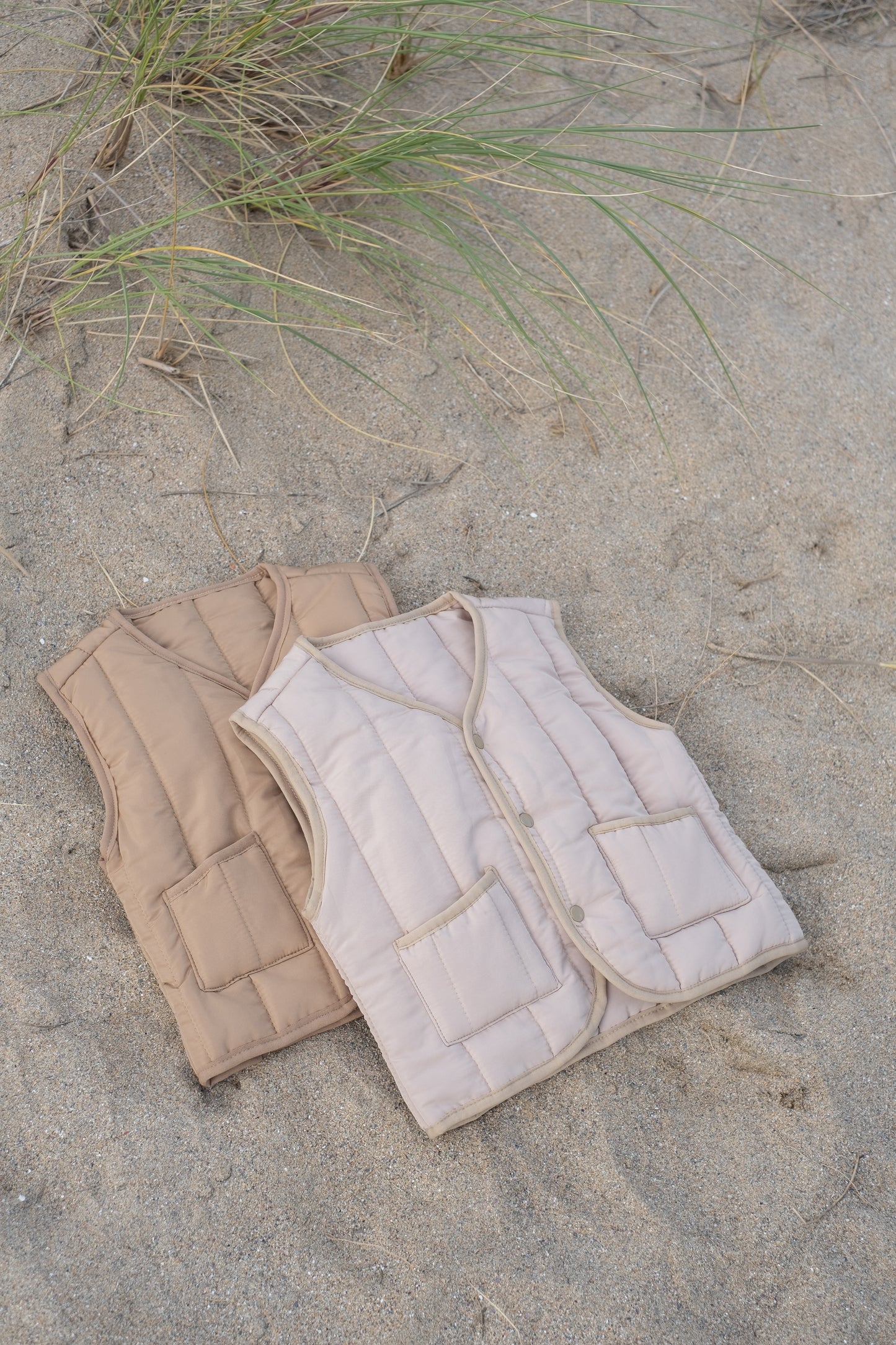 Quilted Gilet in Sand